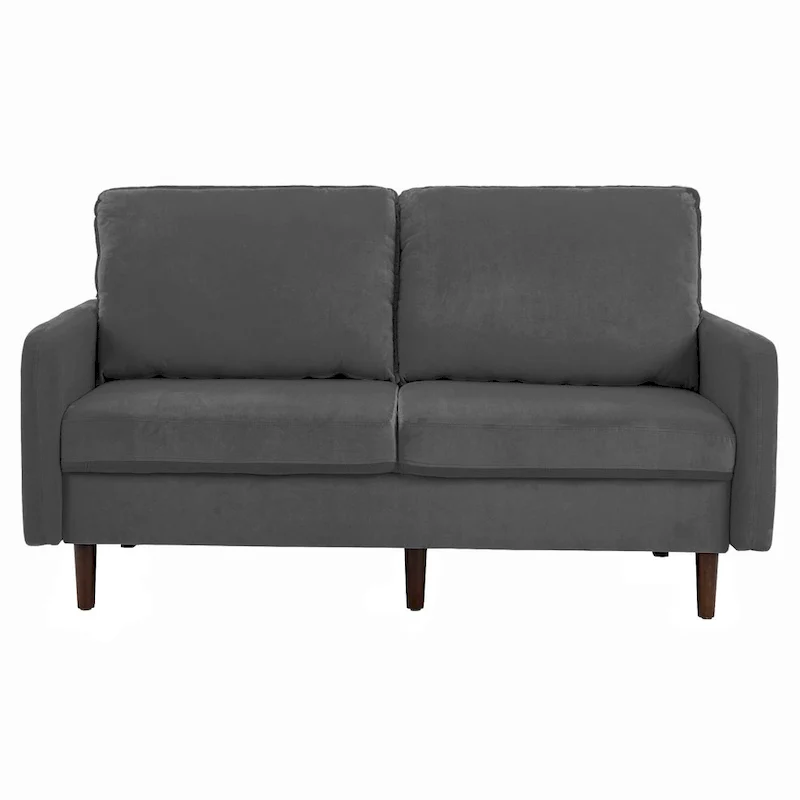 2 Pices Velvet Loveseat Wood Legs Sofa