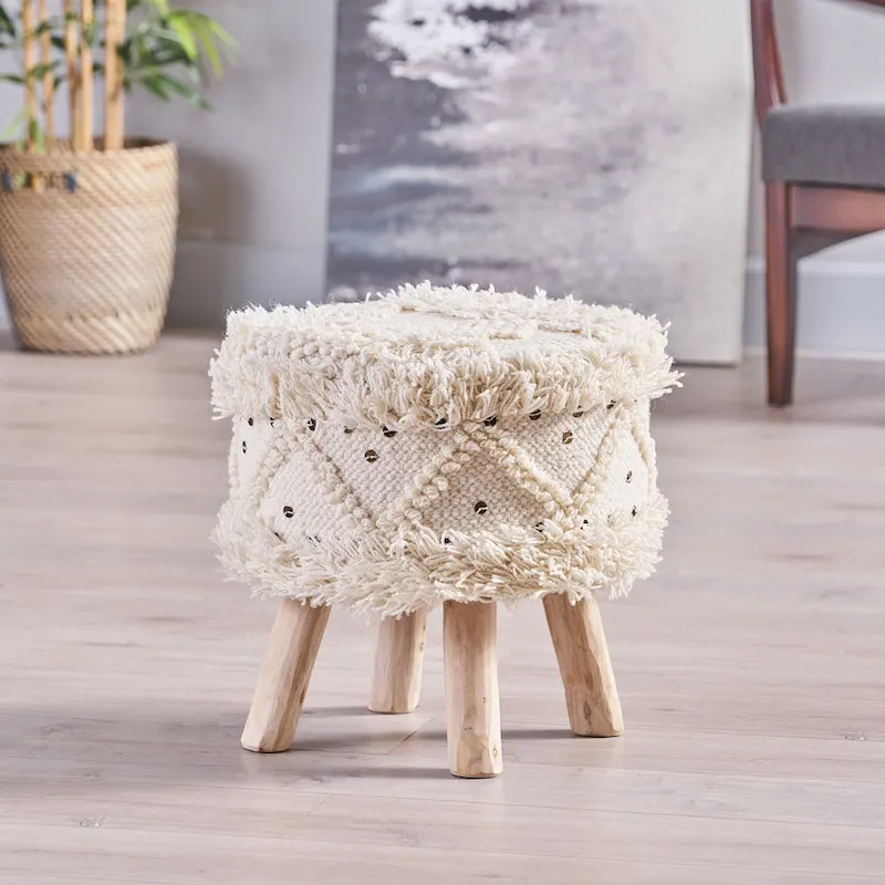 Roja Handcrafted Boho Fabric Stool by