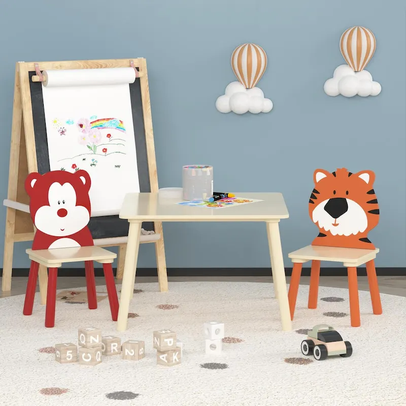 3 Pieces Toddler Table and Chair Set