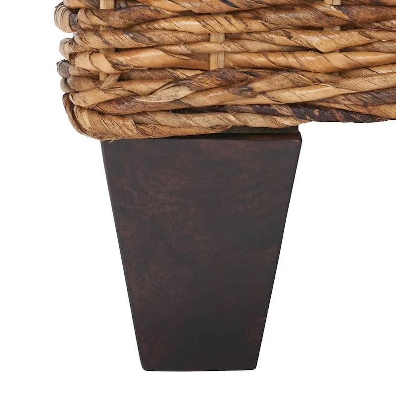 SAFAVIEH Caron Washed Natural Wicker Bench - 41  W x 28  D x 12  H - 41Wx28Dx12H