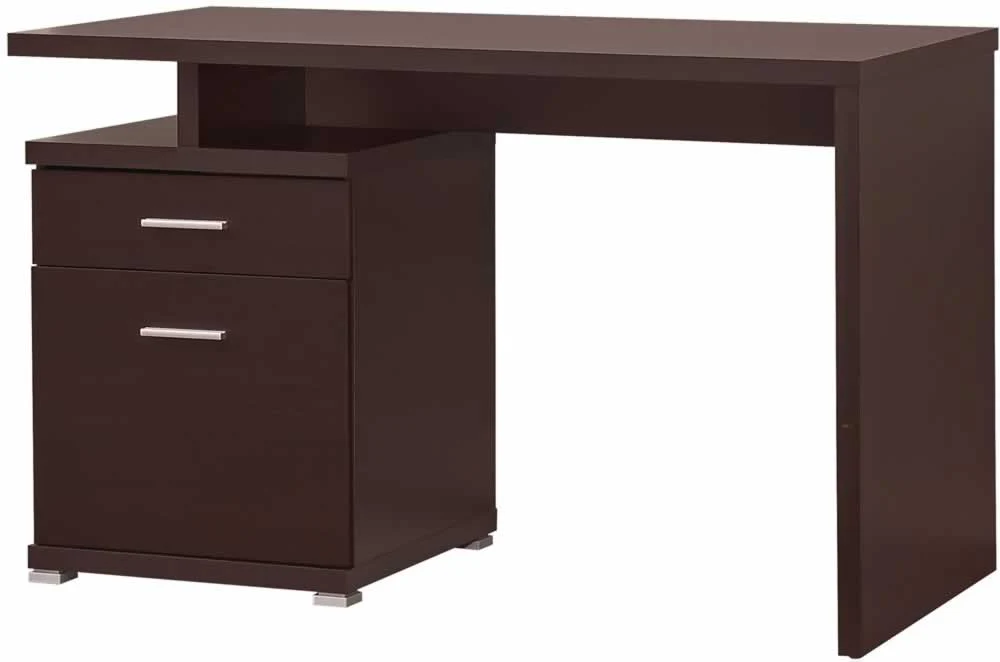 Domicile Contemporary Home Office Desk in White or Cappuccino