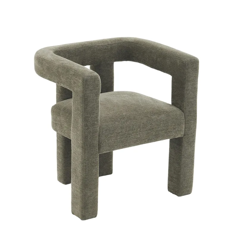 Set of 1 Chic design Barrel shaped Fabric Upholstered Accent Armchair