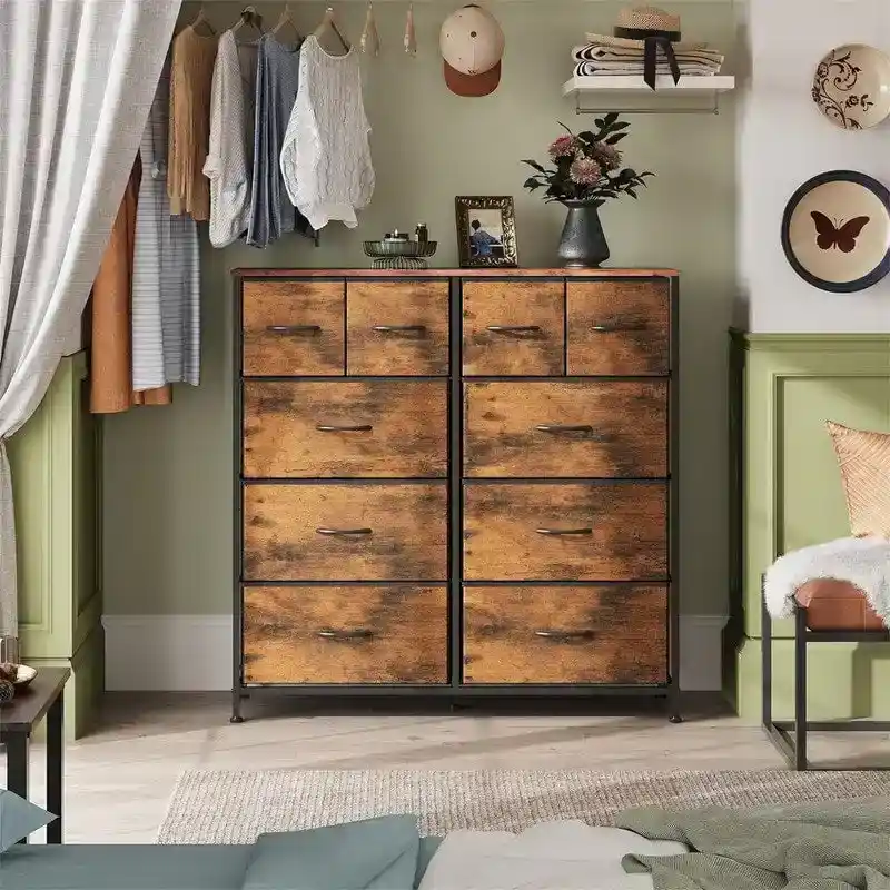 Fabric Dresser for Bedroom - 11.7D x 39.4W x 39.4H