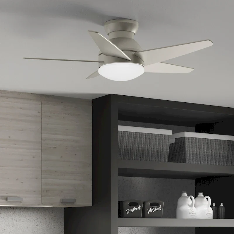 Casablanca 44  Isotope Low Profile Ceiling Fan with LED Light Kit and Wall Control - Mid-Century Modern, Contemporary