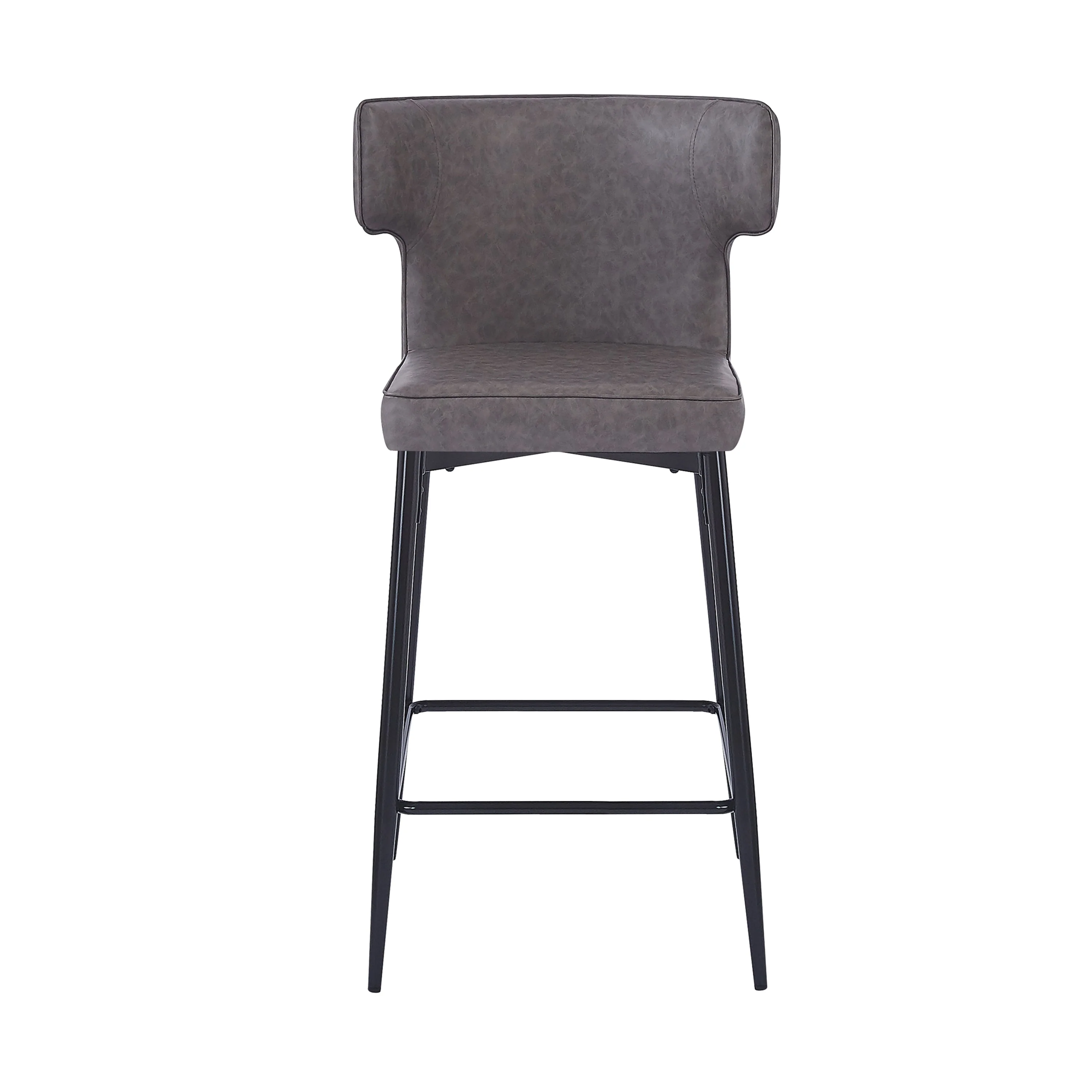 Set of 2 Modern Counter Stools PU Leather Bar Chairs