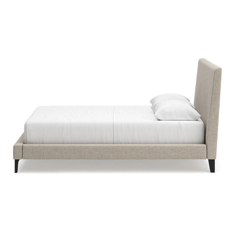 Signature Design by Ashley Cielden Soft Gray Queen Upholstered Bed with Roll Slats