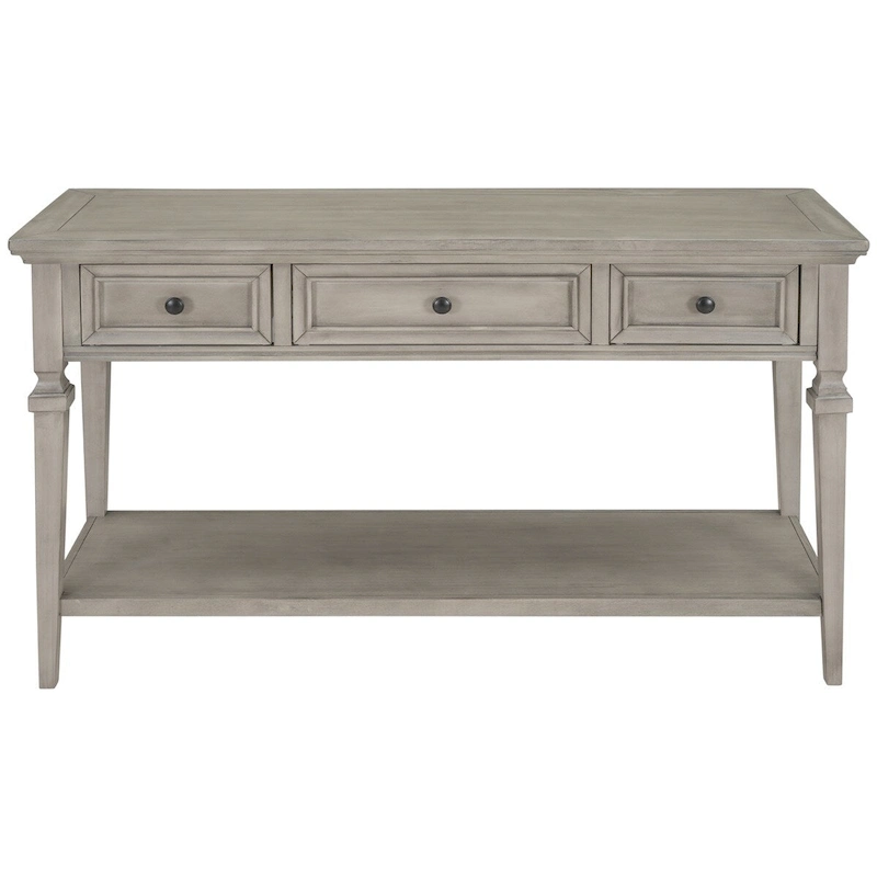 Merax Retro Style Console Table with Three Top Drawers and Bottom Shelf