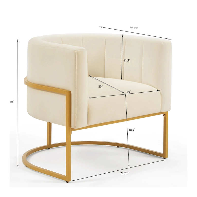 Accent Chair with Golden Metal Stand