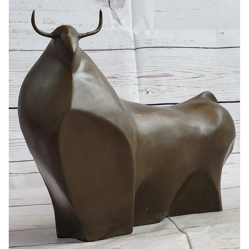 Modern Art Abstract Imitative Bull Bronze Figurine Botero Statue Sculpture Figurine Figure