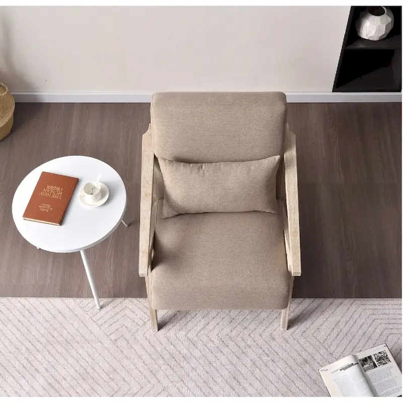 Accent Armchair Solid Hardwood Upholstered