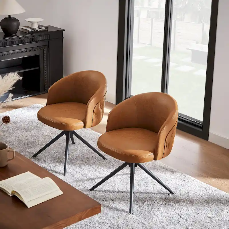 Art Leon Faux Leather Swivel Home Office Chair