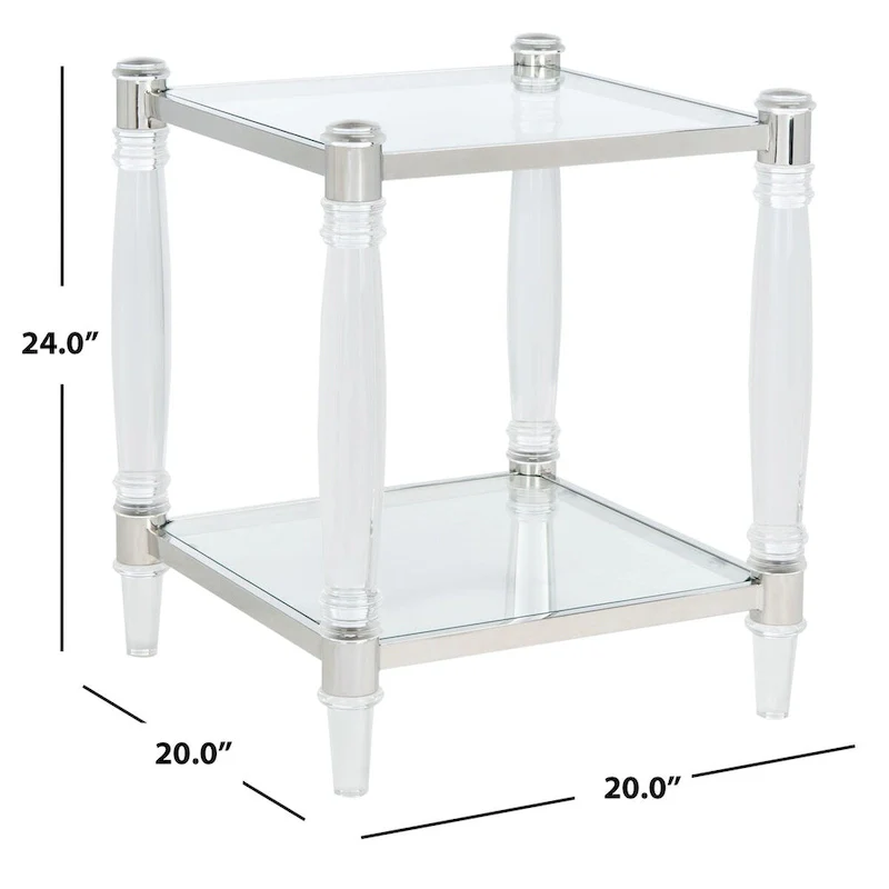 SAFAVIEH Couture Lirie Acrylic Accent Table - 20 W x 20 L x 24 H - 20Wx20Dx24H