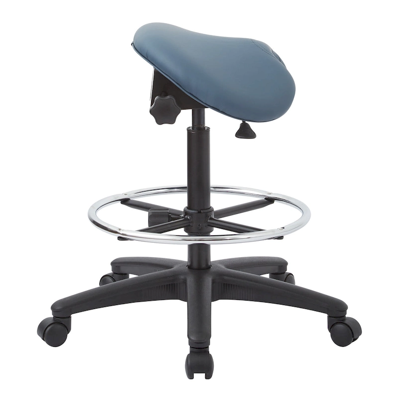 Backless Stool with Height-adjustable Saddle Seat