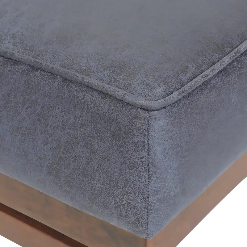 Hillman Modern Microfiber Cocktail Ottoman with Wood Frame by Christopher Knight Home
