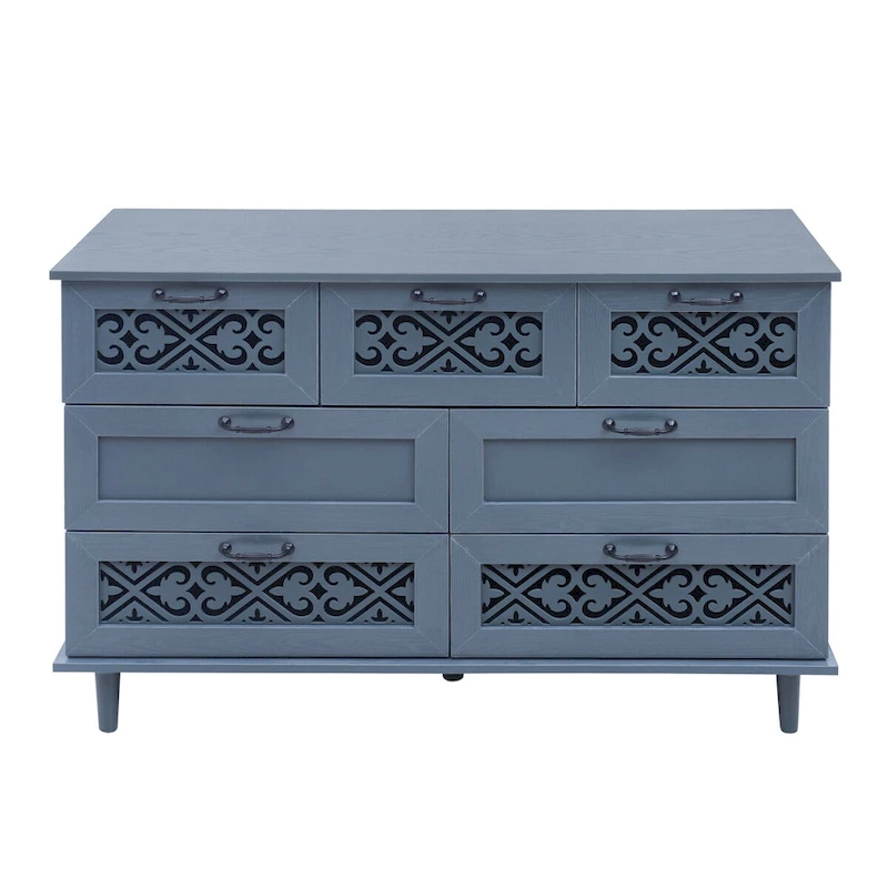 7 Drawer Cabinet,With Black Metal Handle