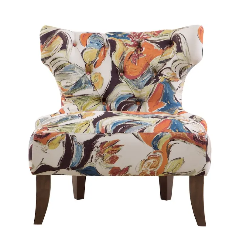 Madison Park Bree Hourglass Tufted Armless Chair