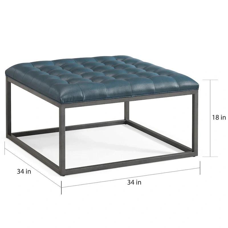 SEI Furniture Healy Faux Leather Tufted Ottoman
