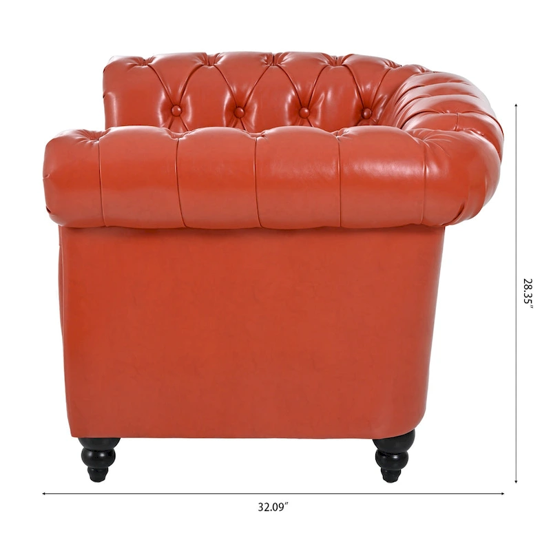Christopher Knight Home- Winston PU Leather Chesterfield Club Chair