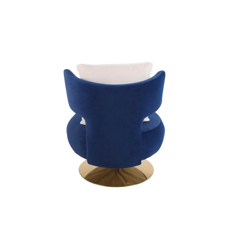 Fabric Swivel Round Barrel Chair