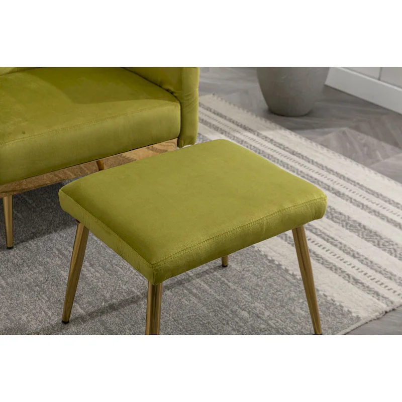 Olive Green 32.28 Tufted Accent Chair with Ottoman