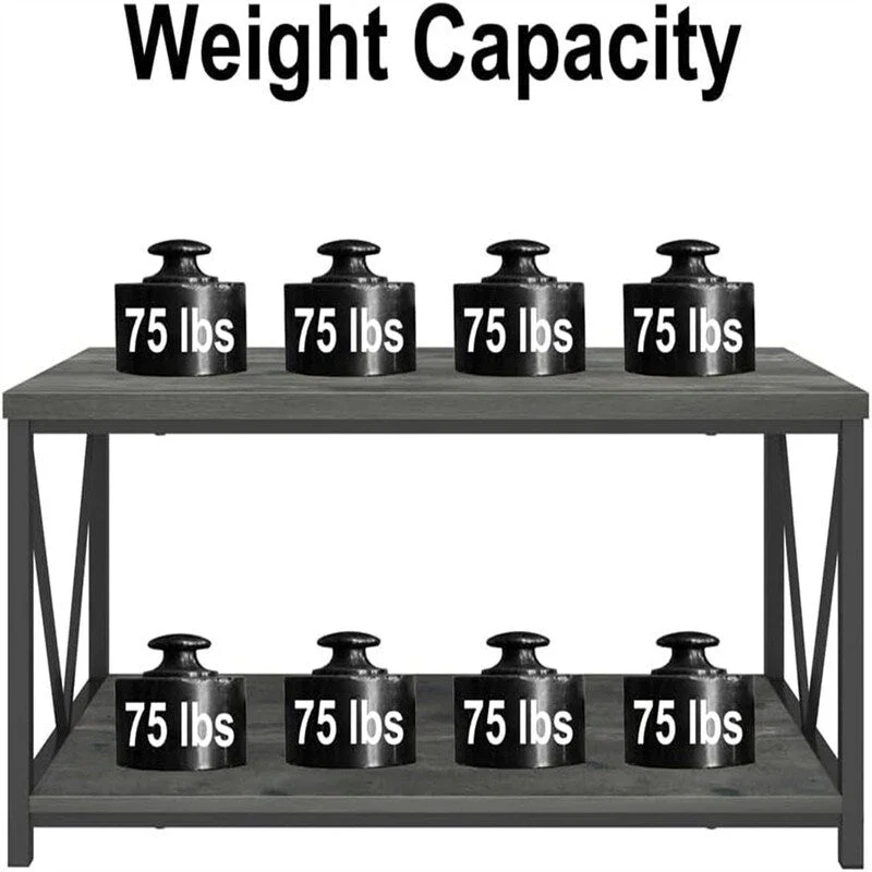 Coffee Table Rustic Wood - 21.6D x 39.3W x 17.7H