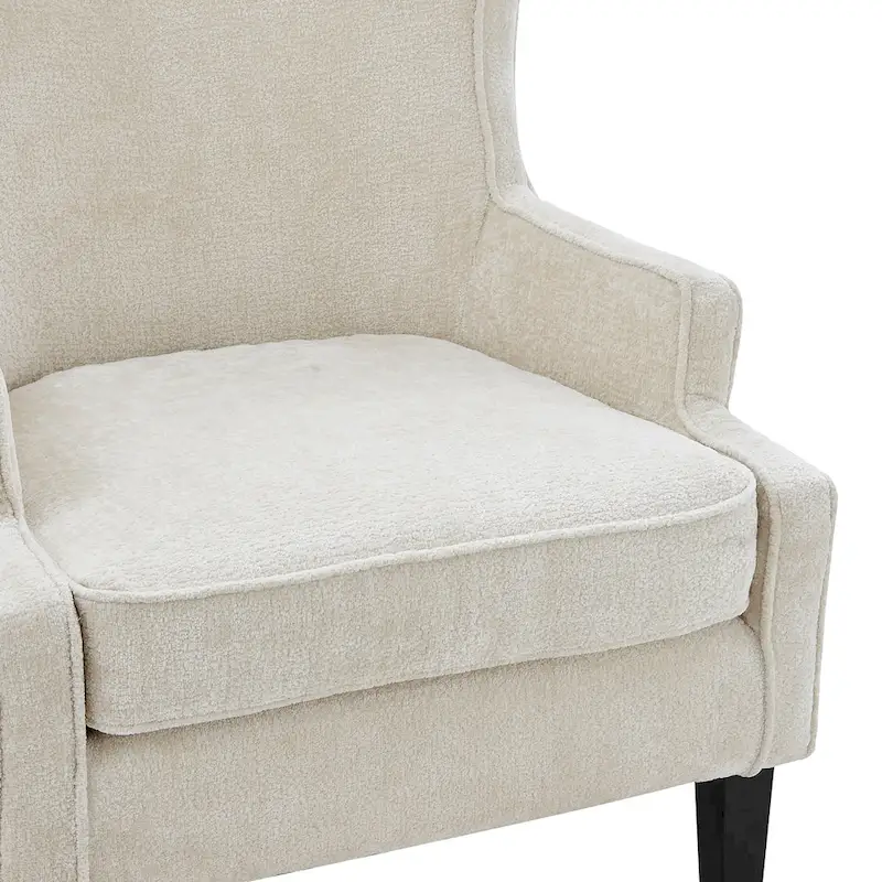 Clementine KD Fabric Wing Accent Arm Chair