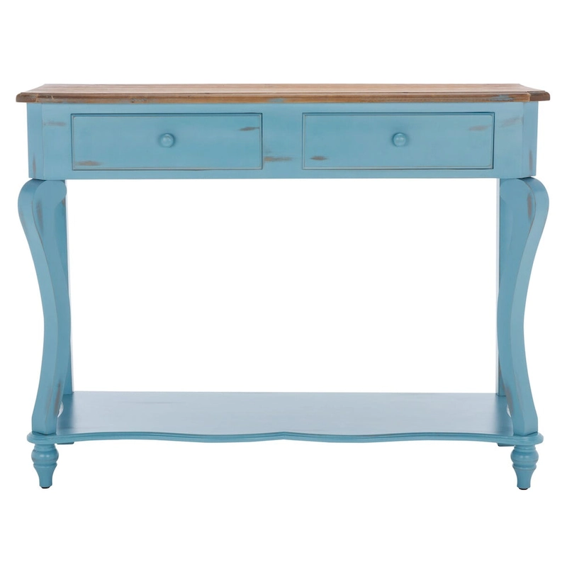 SAFAVIEH Otelia Dark Brown Wood Console Table. - 43Wx15Dx32H