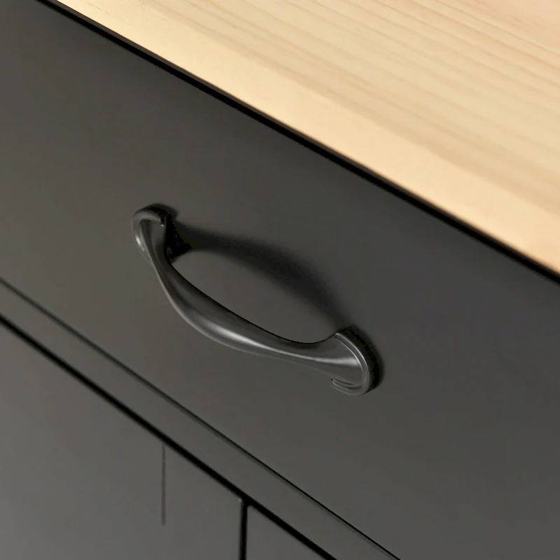 Kitchen Island Cart with Solid Wood Top