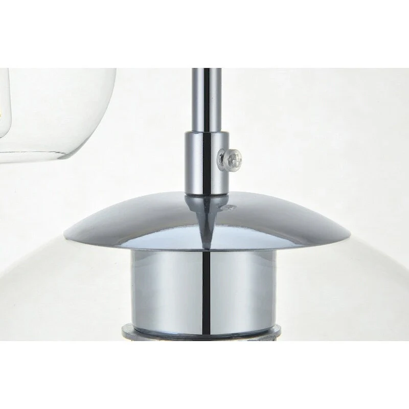 Clear Spherical Glass/ Metal 3-Light 36-inch Pendant