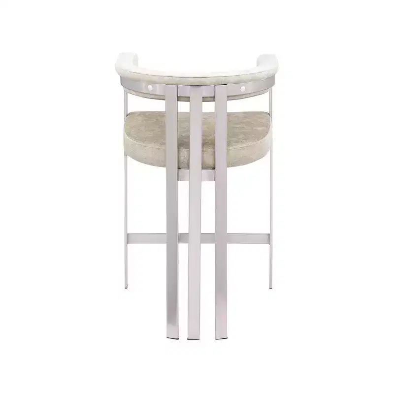 Meridian Furniture,Marcello Beige Velvet Counter Stool, Set of 2