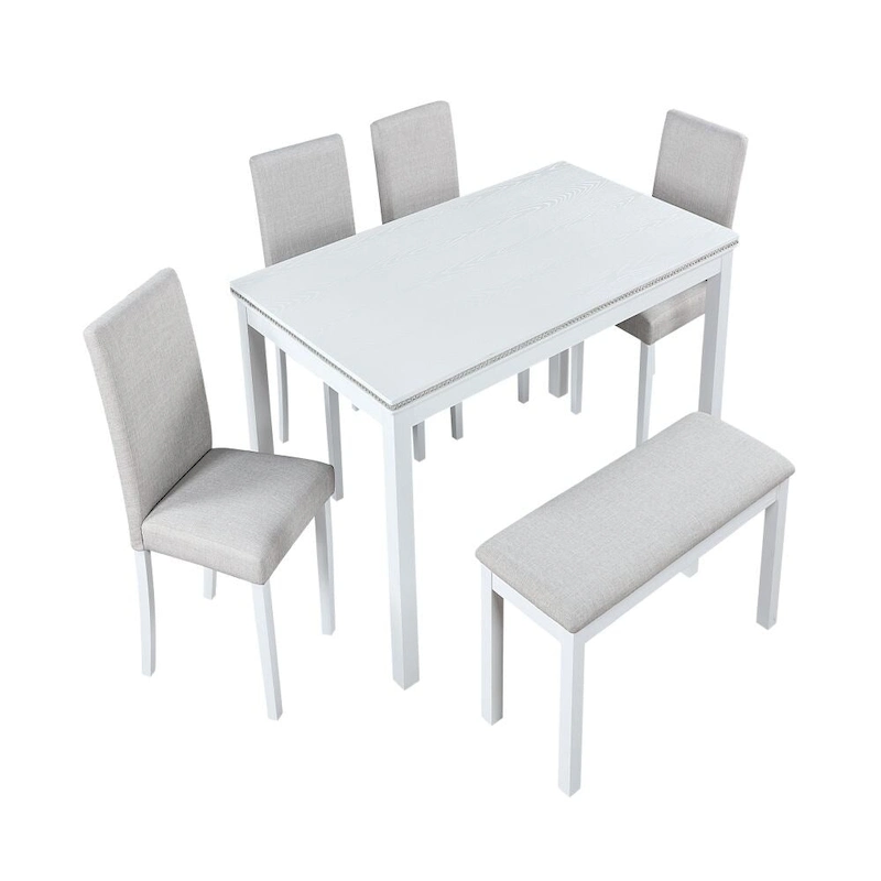 6-Piece Solid Wood Dining Table Set