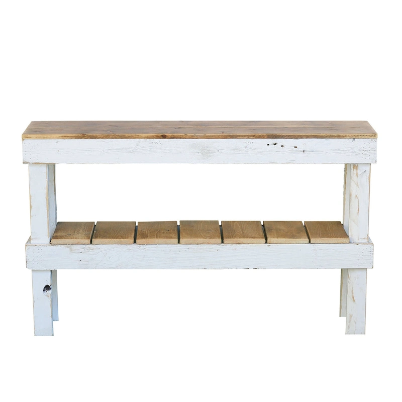 White Combo Double Tier Console