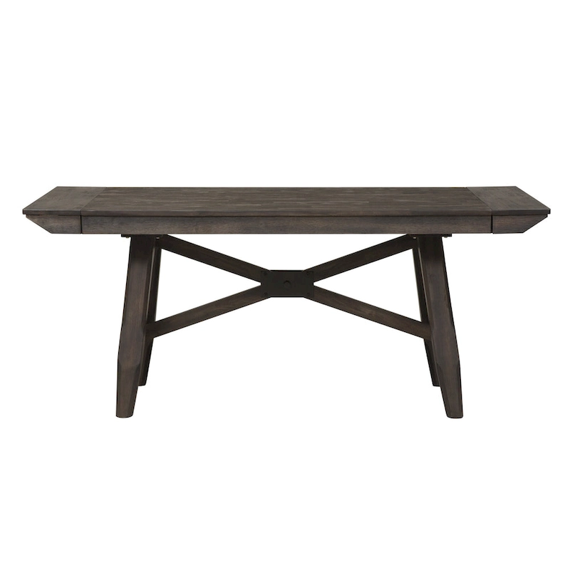 Double Bridge Dark Chestnut Trestle Table Set