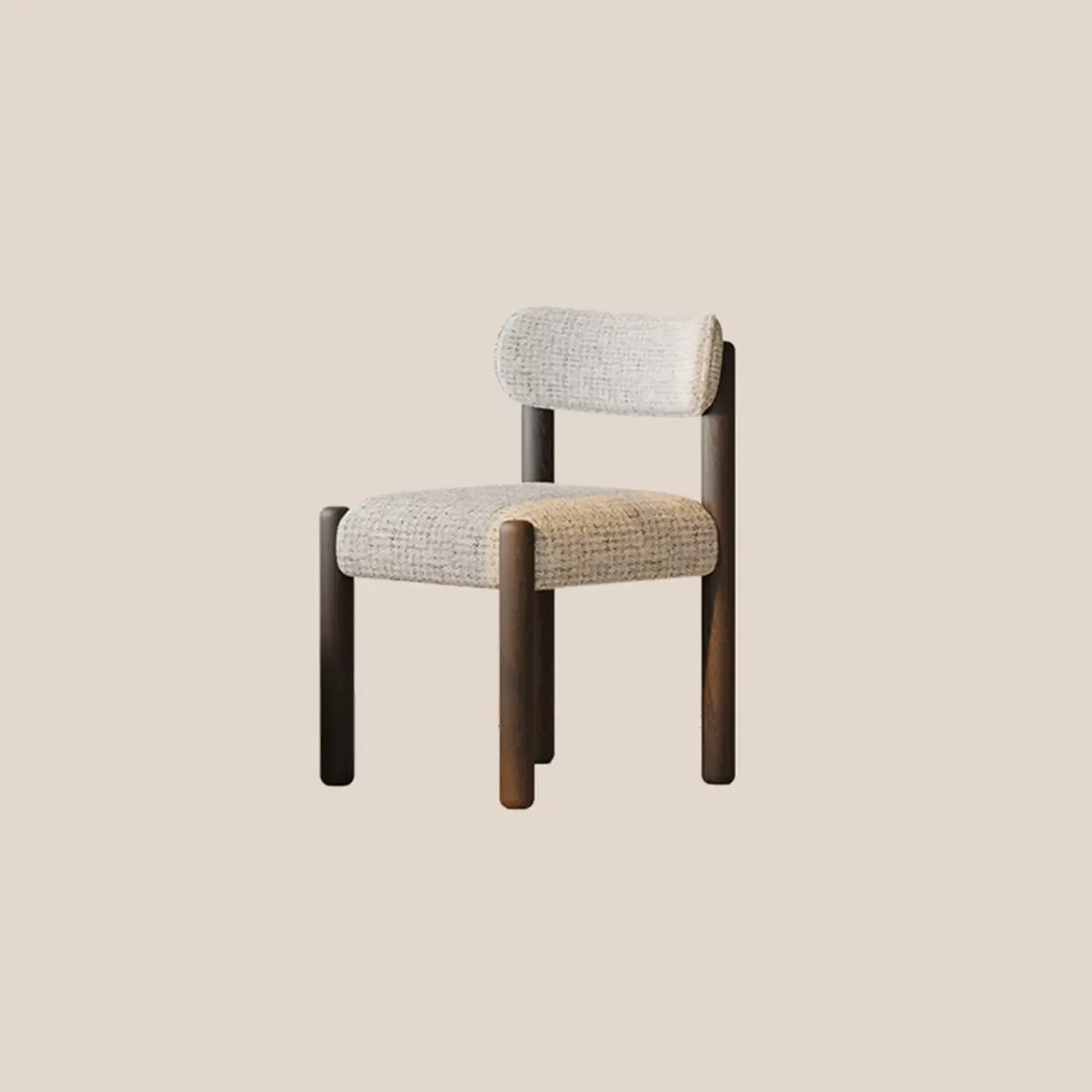 Modern Upholstered Fabric Wood Dining Chair