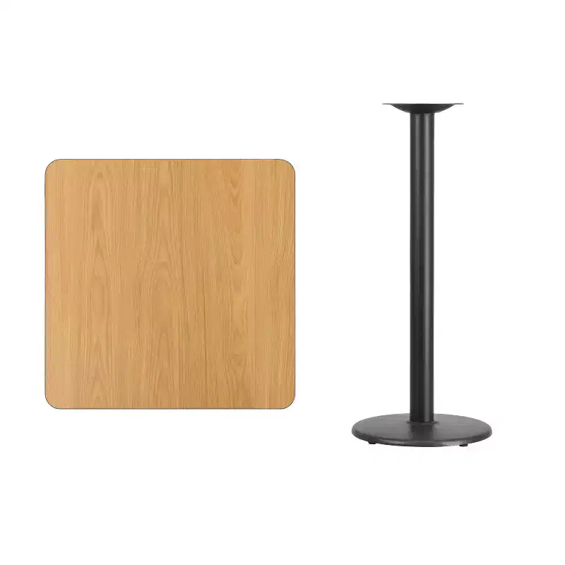 Emma and Oliver 30 Square Laminate Table Top with 18 Round Bar Height Table Base