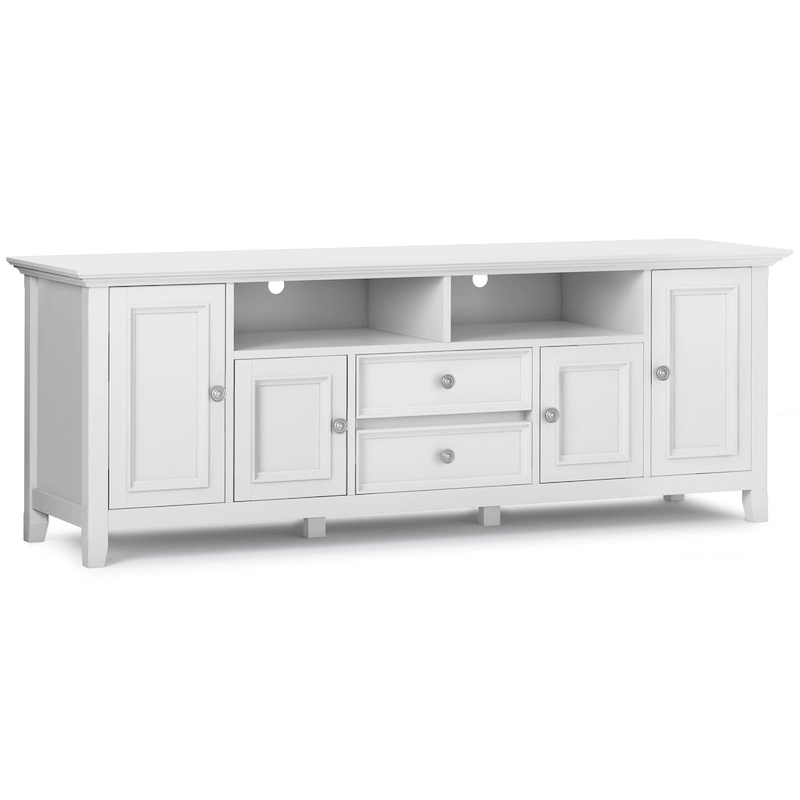 WYNDENHALL Halifax 72 inch Wide Solid Wood Transitional TV Stand - 72w x 19d x 26 h