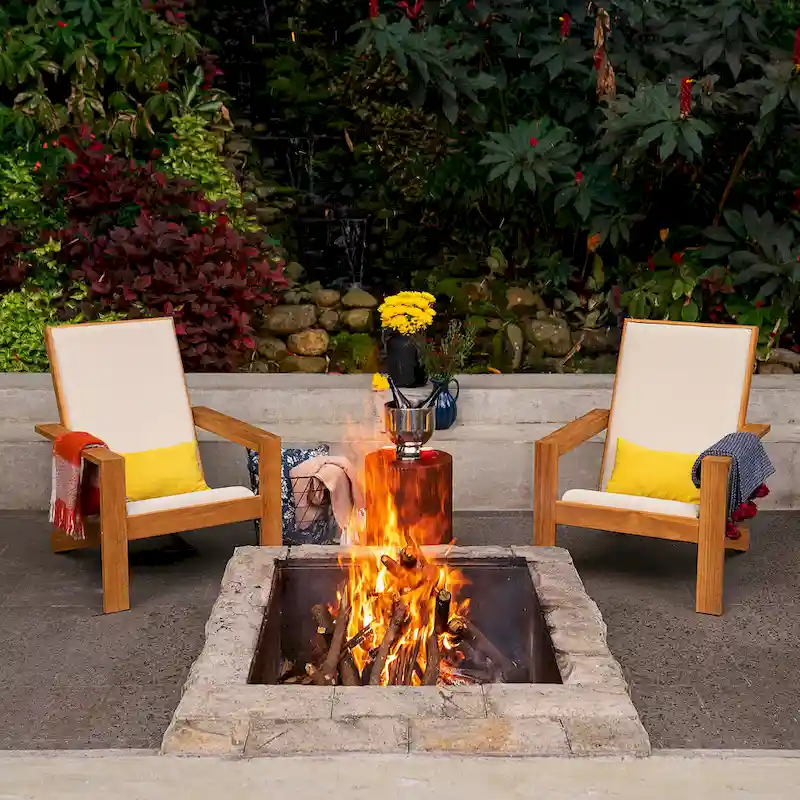 Cambridge Casual Napa Upholstered Teak Wood Modern Adirondack Chair