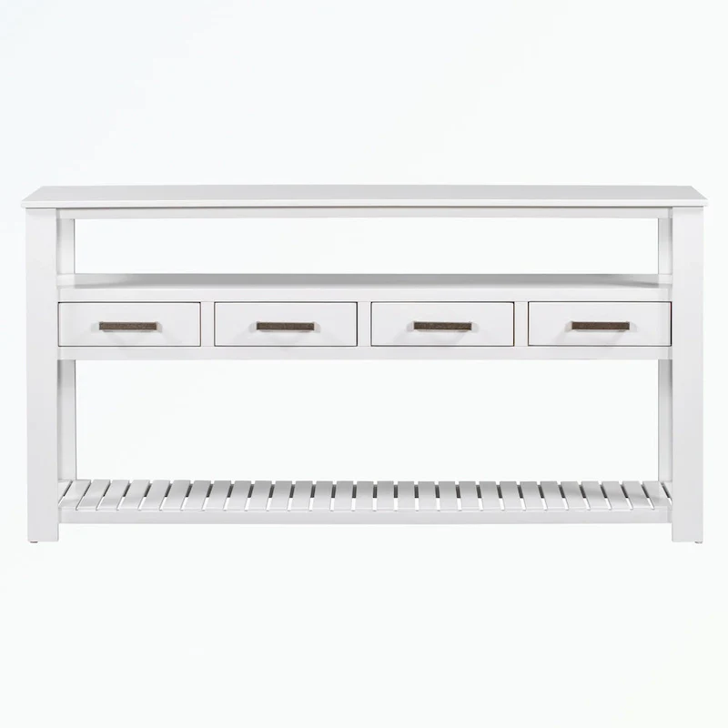 Console Table with 4 Drawers and 2 Shelves