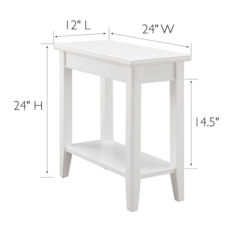 Leick Home Laurent Narrow End Table with Shelf
