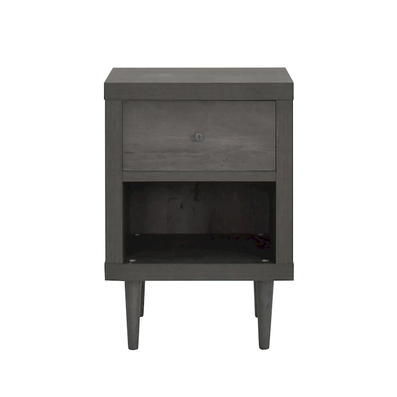 Single Drawer Nightstand with Open Shelf