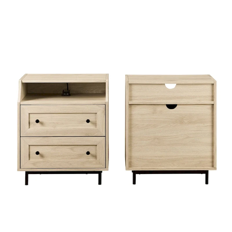 Middlebrook Modern 2-Drawer USB Nightstand, Set of 2