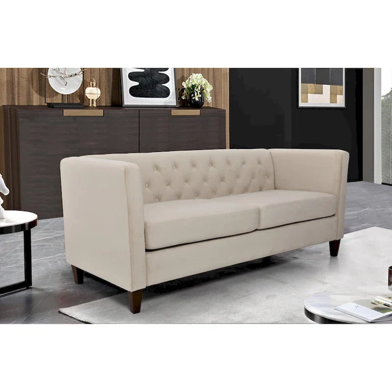 Lisette 73.3 Velvet Square Arm Sofa