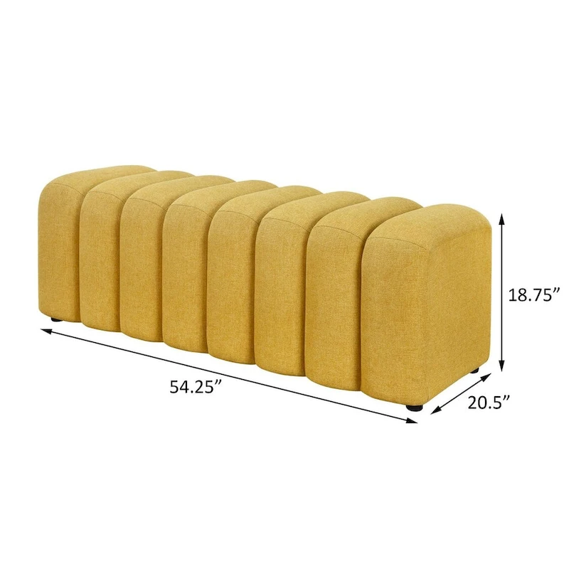 DelSur Channel Tufted Accent Bench