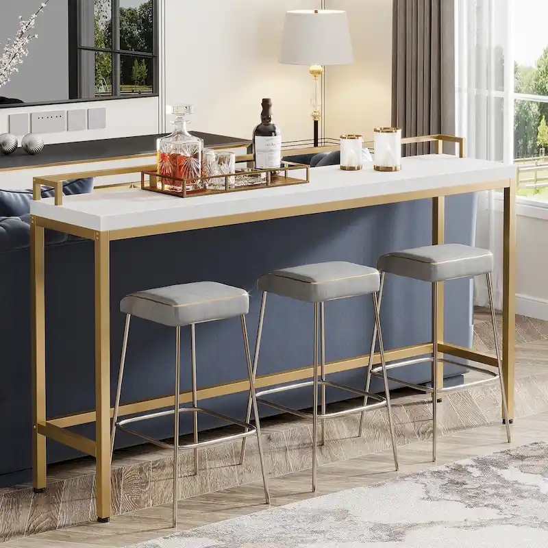 70.9 Extra Long Sofa Console Table, Behind The Couch Table Narrow Entryway Table