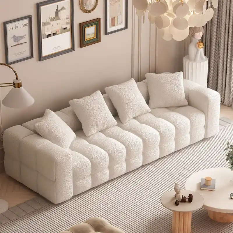 Teddy Velvet Loveseat Sofa with Armrest, 100.8