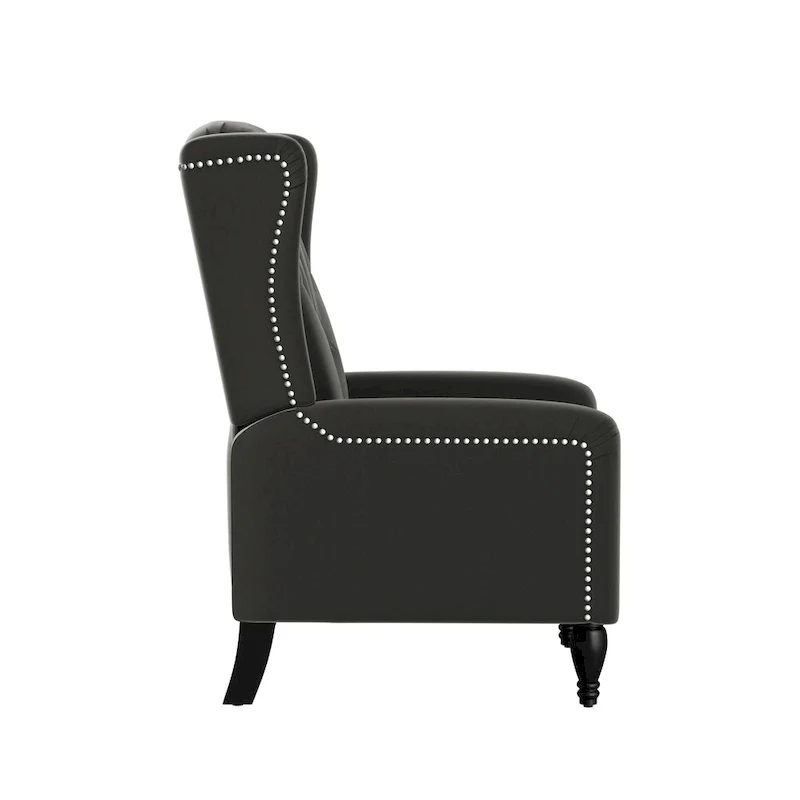 Velvet Wingback Push Back Recliner Chair