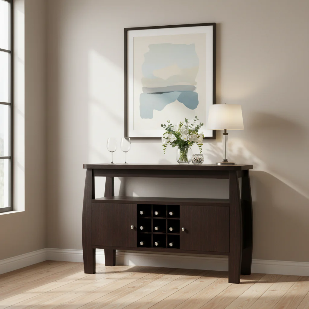 51-inch Cappuccino 1-shelf Buffet Table