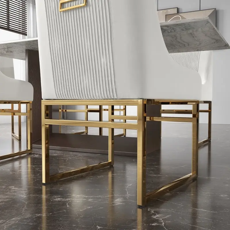 SEYNAR Contempoary Velvet Dining Chair with Metal Frame Legs, set of 6