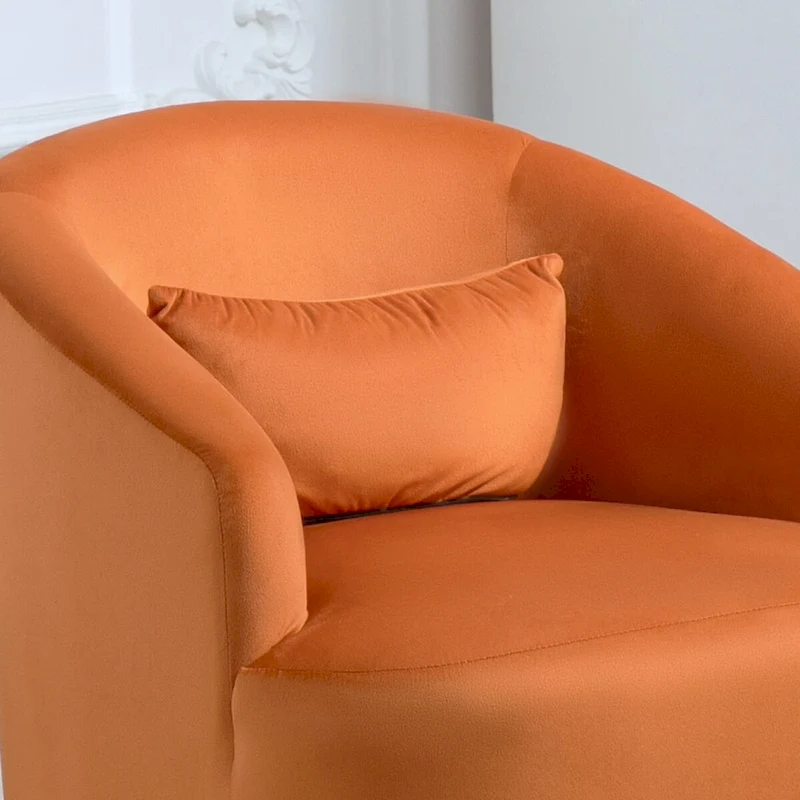 US Pride Furniture Accent Chair with Barrel-shaped Design and 360 Degree Swivel Feature