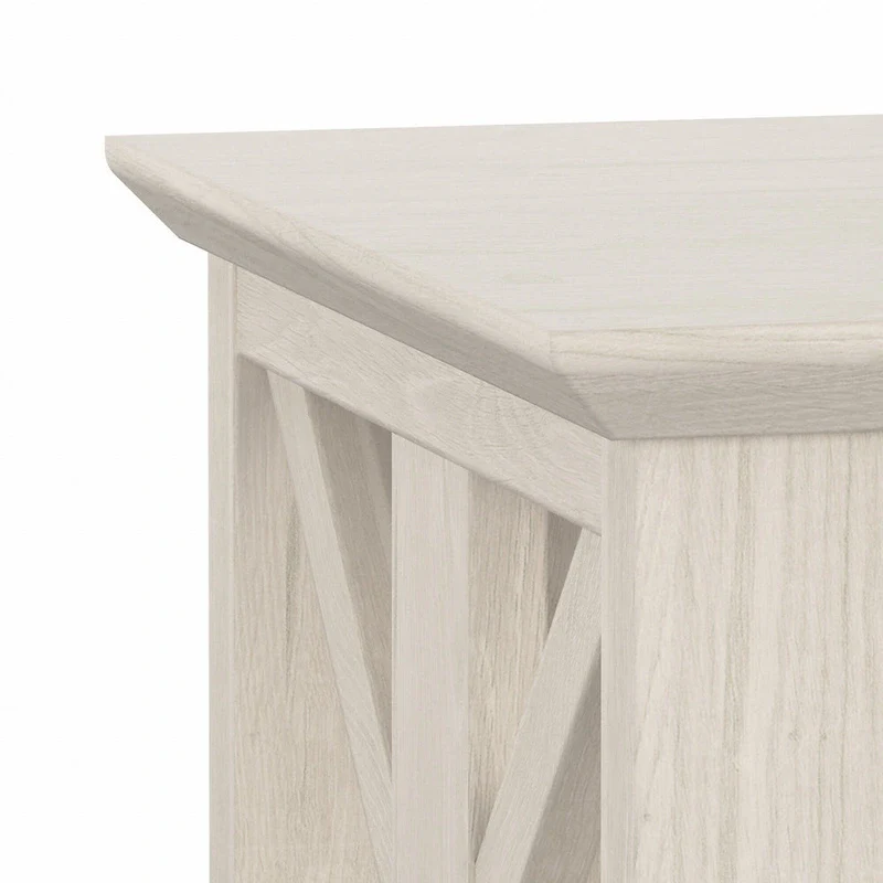 4-Shelf Bookcase in Linen White Oak / Driftwood Gray – 2 Adjustable Shelves